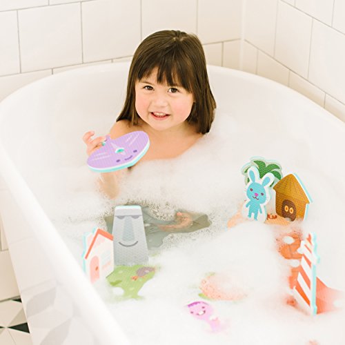 SAGO mini Juguetes de Baño: Aqua Puzzles-Island Adventure, Color Incluye 23 Piezas encajables Extra Grandes (Spin Master 6041222)