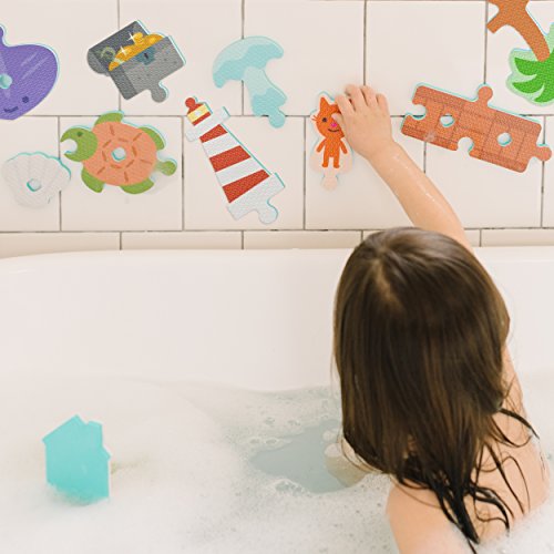 SAGO mini Juguetes de Baño: Aqua Puzzles-Island Adventure, Color Incluye 23 Piezas encajables Extra Grandes (Spin Master 6041222)