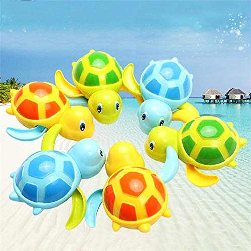 SAMTITY Juguetes de baño para bebés, Juguetes de Agua para Nadar Tortuga de natación Piscina de Verano Baño Flotador Juguete El Mejor Juguete de plástico para bañera, Color Aleatorio