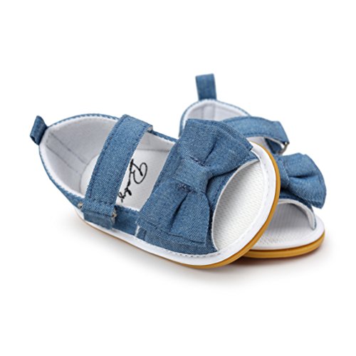 Sandalias de Bebé Niña con Bowknot, Zapatos de Verano para Infantil Pequeños con Suela Blanda (18 EU, Azul)