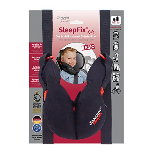 SANDINI SleepFix® Kids BASIC – Almohada para niños/ Reposacabezas/ Almohada para el cuello con función de soporte – Accesorio para asientos infantiles como versión BASIC para automóvil/ bicicleta/ via