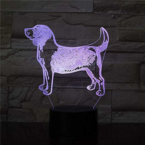 sanzangtang Luz Nocturna LED 3D-Vision-Seven Colors-Remote Control-Beautiful Puppy atmósfera del bebé Cambio de Color Luz Nocturna