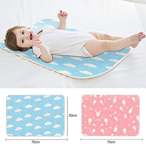 SaponinTree Almohadilla De Cuna Impermeable para Bebé, 50x70cm Colchón Bebé Lavables Cama para Bebés Colchón Pañales, Cambiador de Pñales Impermeable y Antideslizante Para Niños Adultos