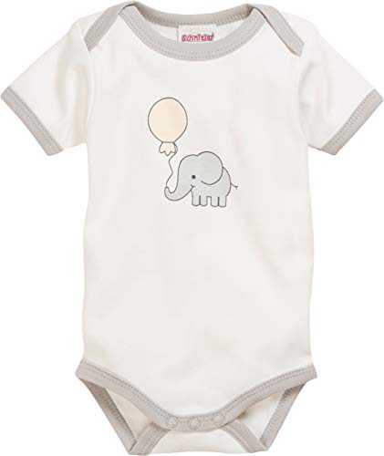 Schnizler kurzarm, 2er Pack Elefant, Oeko-Tex Standard 100, Body Bebé niños, Beige (Natur), 50 (Talla del fabricante: 50/56)