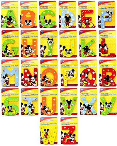 Selis Mickey Mouse - Letra Adhesiva de Madera - Hay 5 Colores Diferentes, se envían de Forma aleatoria.