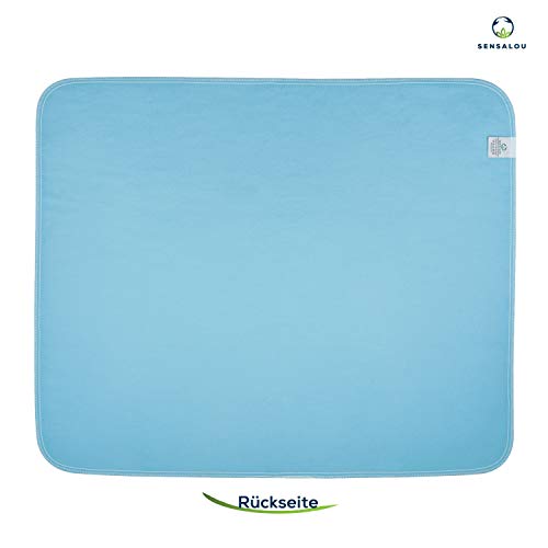 Sensalou Funda de Colchón - Sábanas Impermeables y Lavable - Cuna Transpirable, Protector de Cama con Lana Absorbente - Capa Base Impermeable para Incontinencia, Líquidos, Sangre, Sudor - 75x90cm (1)