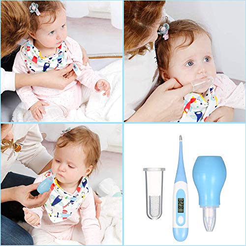 Set para Cuidado del Bebé, Conveniente Bebé Kit, Bebé Kit de Cuidado Diario, Kit de Aseo Nail Clipper Tijeras Cepillo de Pelo Peine Manicura Termómetro,10 Piezas.