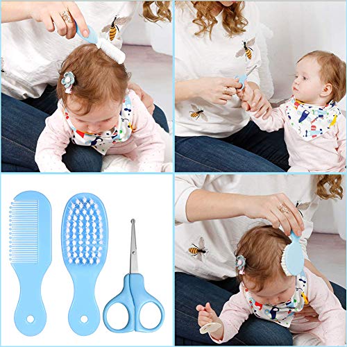 Set para Cuidado del Bebé, Conveniente Bebé Kit, Bebé Kit de Cuidado Diario, Kit de Aseo Nail Clipper Tijeras Cepillo de Pelo Peine Manicura Termómetro,10 Piezas.