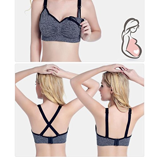 SHOBDW Sujetador de Maternidad para Mujeres Drop Cup Nursing Bra Bralette sin Costuras (XL, Gris Oscuro)