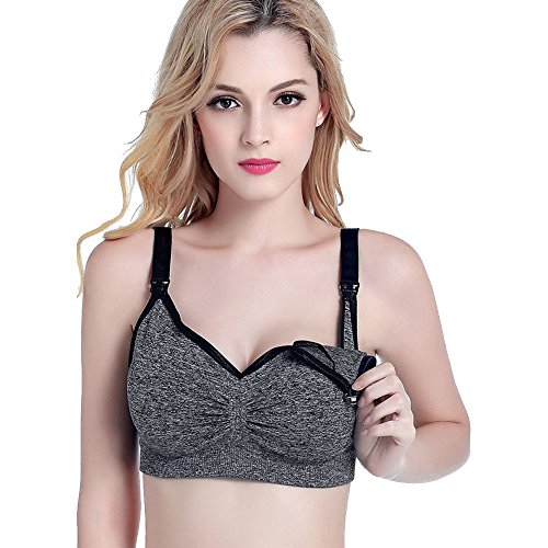 SHOBDW Sujetador de Maternidad para Mujeres Drop Cup Nursing Bra Bralette sin Costuras (XL, Gris Oscuro)