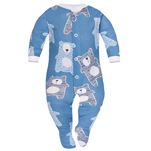 Sibinulo Nino Nina Pijama Bebé Pelele de Algodón Pack de 2 Erizos Osos de Peluche Azul Marino 74(6-9 Meses)