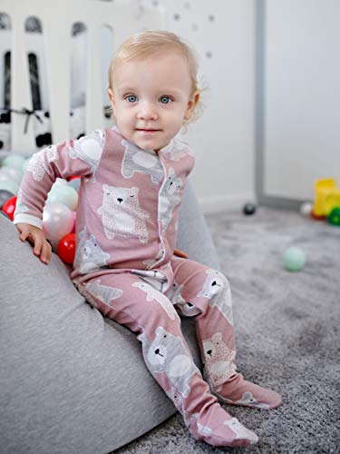 Sibinulo Nino Nina Pijama Bebé Pelele de Algodón Pack de 2 Koala Rosa Prado Rosa 74(6-9 Meses)