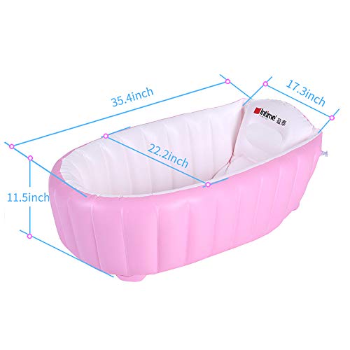 Signstek – Bañera hinchable, piscina hinchable, barreño para niños y bebés blanco rosa