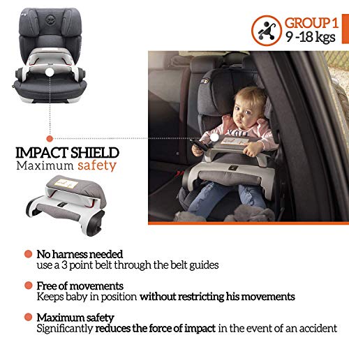 Silla de Coche Grupo 1 2 3, Isofix con Escudo y Normativa ECE R44/04 (Seguridad Máxima para tu Bebé de 9-36 kg) - Silla de Coche 1 2 3 con Elevador Coche Niño - Silla de Coche Bebes y Niños