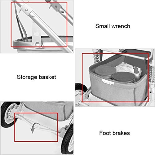 Sillas de paseo Lnfant Coche infantil 0-3 años de edad los niños plegable ligero sistema de seguridad del cochecito de bebé de 5 puntos a prueba de golpes 4 Ruedas asiento ajustable | Cesta de almacen