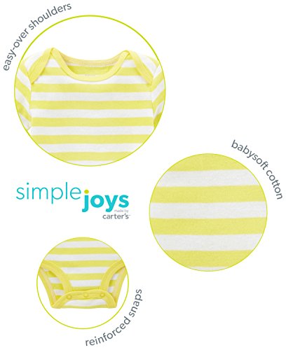 Simple Joys by Carter's Conjunto de 6 piezas de body para niñas (manga corta y larga) y pantalones ,Pink/Navy Ruffle ,Bebé prematuro