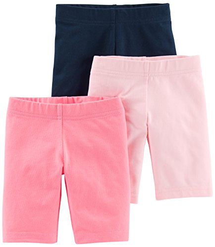 Simple Joys by Carter's - Pantalones cortos para bicicleta (3 unidades) ,Pink, Navy ,3 años