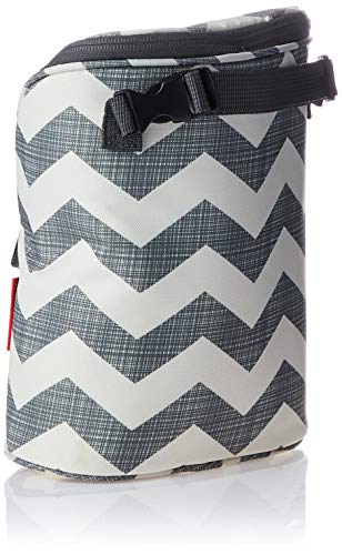 Skip Hop Chevron - Bolsa doble para biberón, color blanco