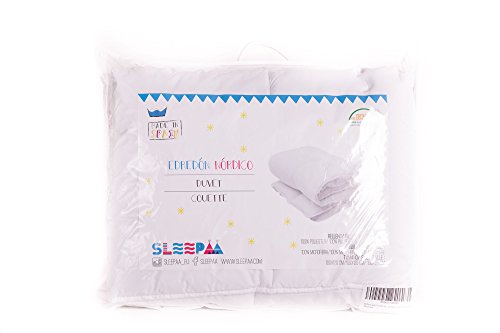 SLEEPAA Relleno para Funda nórdica para Cuna 60x120 Color Blanco 300 gr antialérgico Tacto Pluma 100x120 cm Fabricado en España