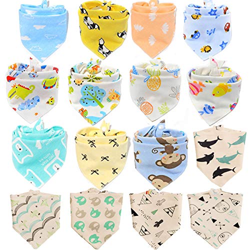 SLOSH 16 Baberos Bebe Bandanas Bufanda Toalla Drool Bebé (16pcs Unisex)