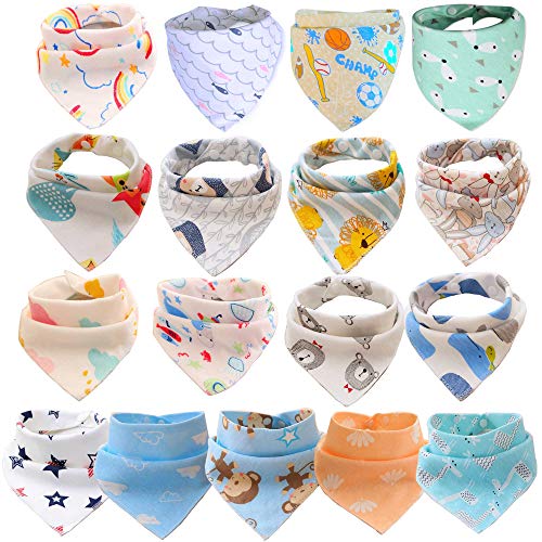 SLOSH 17 Baberos Bebe Bandanas Bufanda Toalla Drool Babas Tela Bebé Niña Niño Recien Nacido Algodon Dentición Unisex