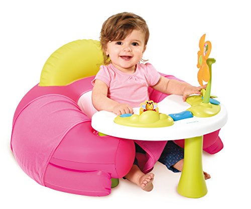 Smoby Cotoons - Asiento para bebé con mesa de actividades Rosa.