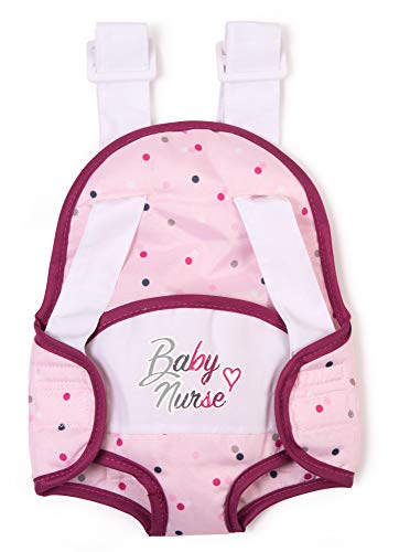 Smoby portabebés Baby Nurse Mochila para Portar Muñecos Bebé, Color Rosa, Talla Única (220351)