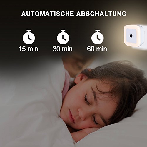 SOAIY [3 PCS] - Luz nocturna LED regulable temporizador stromsparend enchufe Luz Orientación Luz Blanco Cálido, mando a distancia