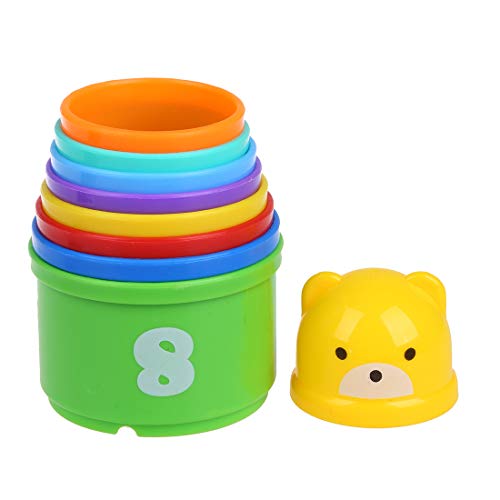 SODIAL(R) 9 Stacking Pilas Aprendizaje Contar Numero Copas Torre del bebe y Actividad Nino JUGUETE