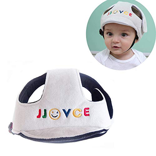 Sombrero de Seguridad para Bebé, Infantil Protector de Cabeza Casco de Seguridad del Bebé Niño Sombrero de Protección Adjustable Arnés Gorra de Protección, Gris