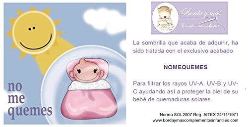 Sombrilla para carrito de bebé con protección solar Anti-UV CERTIFICADA + Flexo Universal. Varios colores disponibles. Fabricada en España (Blanco)