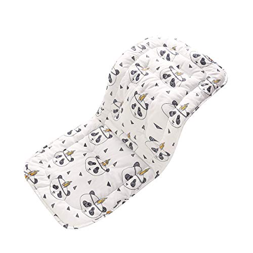 SONARIN Colchoneta Silla de Paseo Universal,100% Algodón,absorbente de sudor y transpirable,Cojín Silla de Paseo para el Cochecito y Asiento de Carro(Panda)