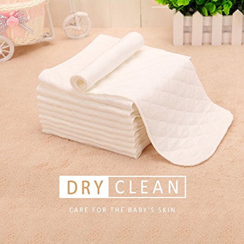 SONARIN Reutilizable tela suave pañal inserciones pañales liners súper absorbente de agua esteras,Forros para pañales, paquete de 20(3 capas)