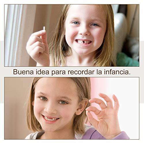 Spanish texto bebé dientes caja, Aitsite save cajas de madera personalizada caja de recuerdos de hoja caduca, personalizar personalizada bebé dientes caja (Niña)