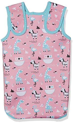 Splash About Baby Wrap Wetsuit Traje de Neopreno, Infantil, Rosa (Nina'S Ark), 6-18 Meses