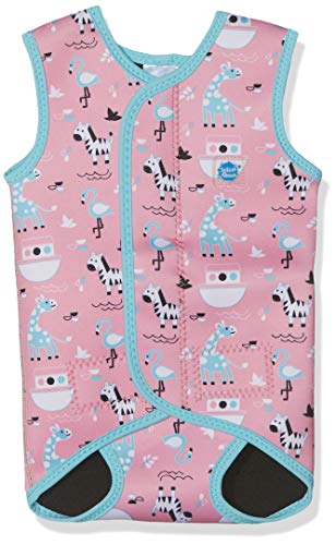 Splash About Baby Wrap Wetsuit Traje de Neopreno, Infantil, Rosa (Nina'S Ark), 6-18 Meses