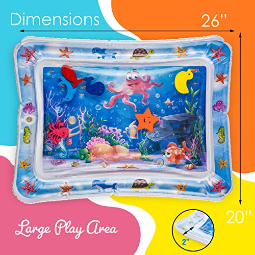 Splashin'kids Colchones de agua inflables de tiempo boca abajo para bebés y niños pequeños (centro de actividades divertidas y divertidas para el juego perfecto para su bebé) 26" x 20" Multicolor