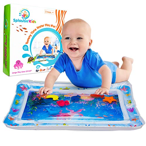 Splashin'kids Colchones de agua inflables de tiempo boca abajo para bebés y niños pequeños (centro de actividades divertidas y divertidas para el juego perfecto para su bebé) 26" x 20" Multicolor