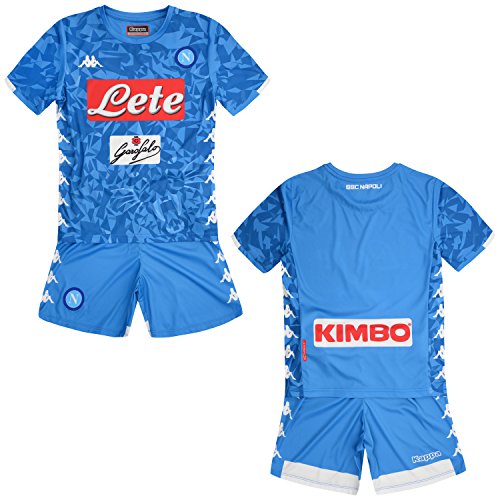 SSC Napoli kit Equipación de juego local junior azul cielo fantasía, azul, 14 anni