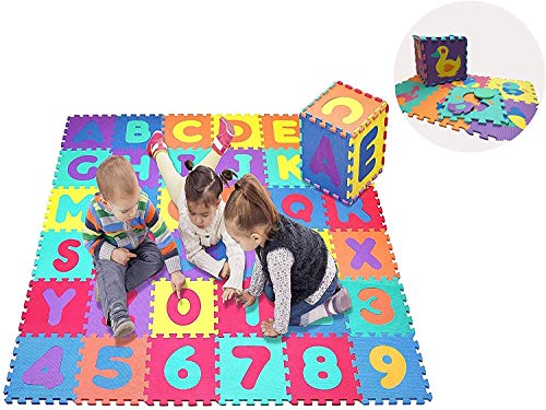 Star Ibaby Alfombra Puzzle Bebé 36 Piezas - 195x195 cm - Espuma XPE Ecologica - No tóxica - Modelo Animals. A partir de 36 meses