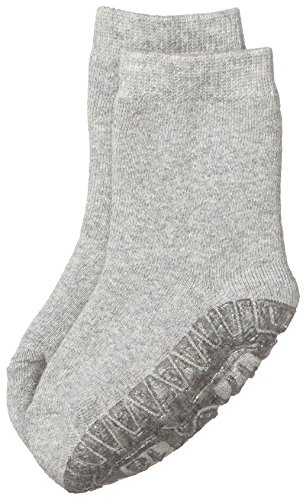 Sterntaler Calcetines con suela de goma antideslizante, Edad: 2-3 Años, Talla: 24, Gris claro (Plata moteada)