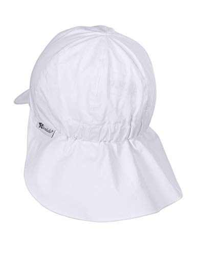 Sterntaler Gorro con visera y protector de cuello, Con cintas, Edad: 9-12 meses, Tamaño: 47, Blanco