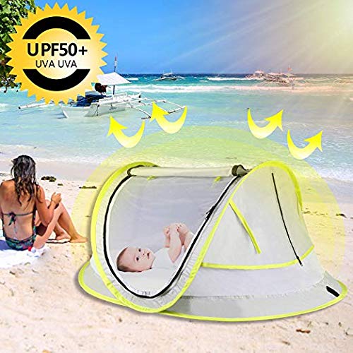 StillCool Cuna plegable portátil Pop Up Beach Tent Sun Shelter con 2 clavijas plegables cuna infantil Mosquitera