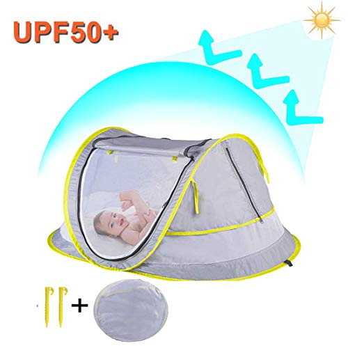 StillCool Cuna plegable portátil Pop Up Beach Tent Sun Shelter con 2 clavijas plegables cuna infantil Mosquitera