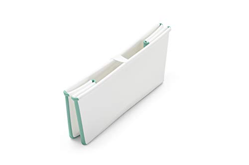 STOKKE® Flexi Bath® - Bañera bebé plegable con asiento para recién nacidos │ Piscina portátil para niños hasta los 4 años - Color: White Aqua