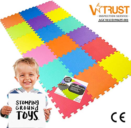 Stomping Ground Toys - 18 Alfombras Puzzle EVA Coloridas Alfombras de Foam Encajables para Actividades Infantiles en el Piso