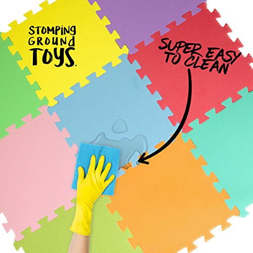 Stomping Ground Toys - 18 Alfombras Puzzle EVA Coloridas Alfombras de Foam Encajables para Actividades Infantiles en el Piso