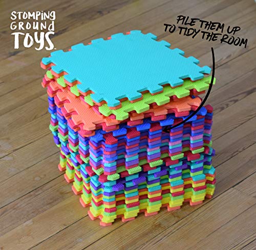 Stomping Ground Toys - 18 Alfombras Puzzle EVA Coloridas Alfombras de Foam Encajables para Actividades Infantiles en el Piso