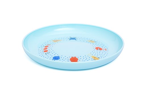 Suavinex 3158372,  Set vajilla aprendizaje Booo (Taza, Plato, Bol, Cuchara y Mantel). Vajilla bebés +6 meses, apto para microondas y lavavajillas, Azul