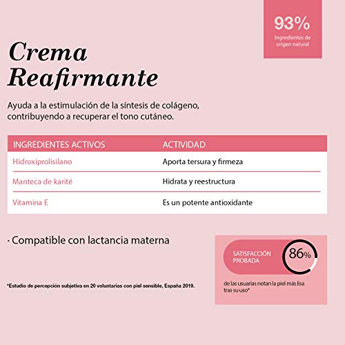 Suavinex – Crema Reafirmante Corporal. Compatible con Lactancia Materna. Recupera el Tono Cutáneo. con Manteca de Karité. 86% Ingredientes de Origen Natural, 250Ml, Rosa